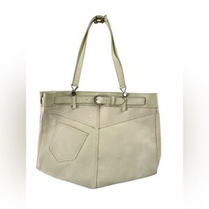 Vintage denim ivory western shoulder purse